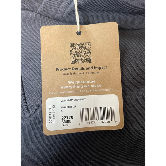 Patagonia Daily Hoody Sweatshirt Size S NWT Smolder Blue - Picture 2 of 5
